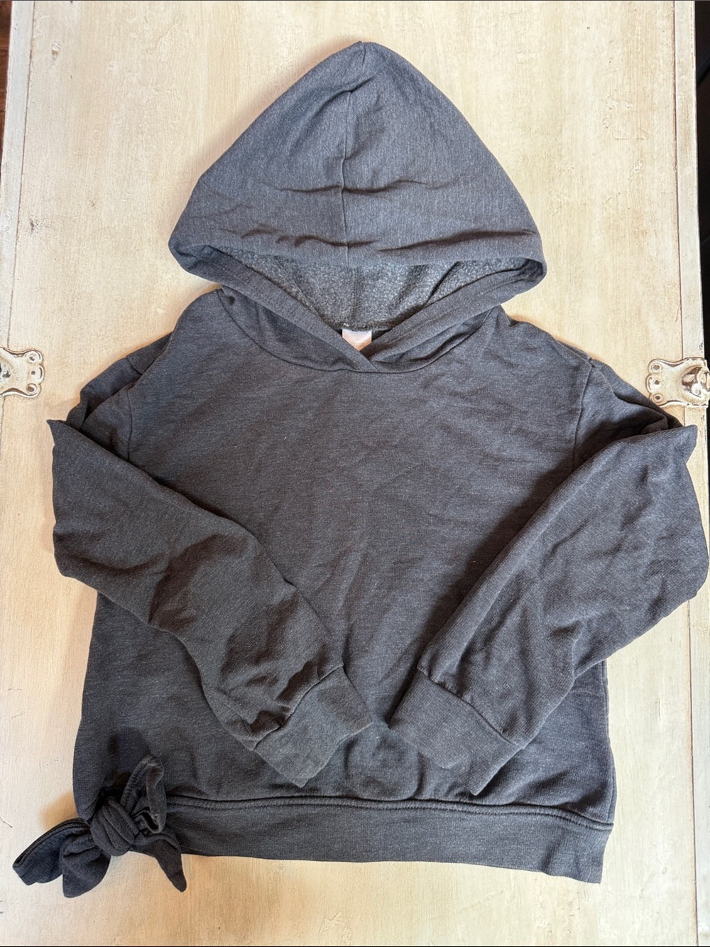 Zella Charcoal Crewneck Hoodie with Side Tie